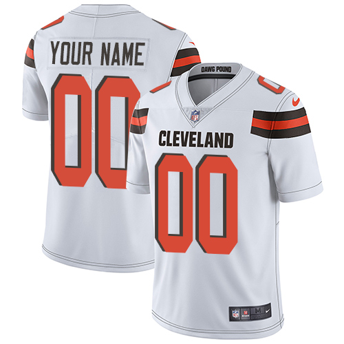 Men's Cleveland Browns Custom Customized White Stitched Vapor Untouchable Limited Jersey