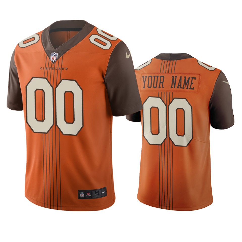 Men's Cleveland Browns Custom Brown Vapor Limited City Edition Limited Jersey