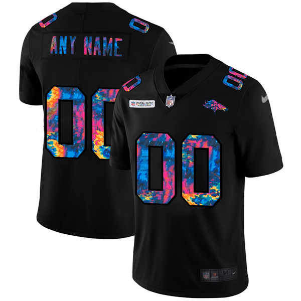 Men's Denver Broncos Black 2020 Customize Crucial Catch Limited Stitched Jersey