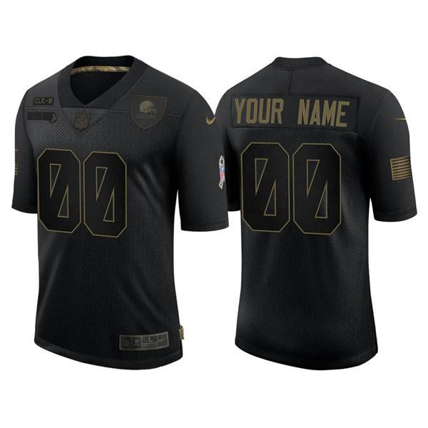 Men's Cleveland Browns Black 2020 Customize Salute To Service Limited Stitched Jersey