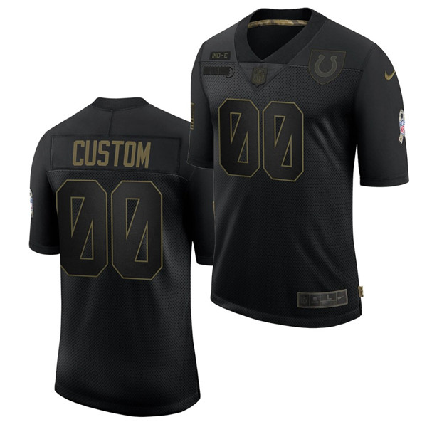 Men's Indianapolis Colts Black 2020 Customize Salute To Service Limited Stitched Jersey