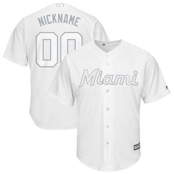 Miami Marlins Majestic 2019 Players' Weekend Cool Base Roster Custom Jersey White