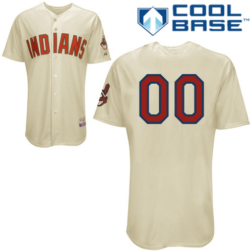 Indians Personalized Authentic Cream MLB Jersey (S-3XL)