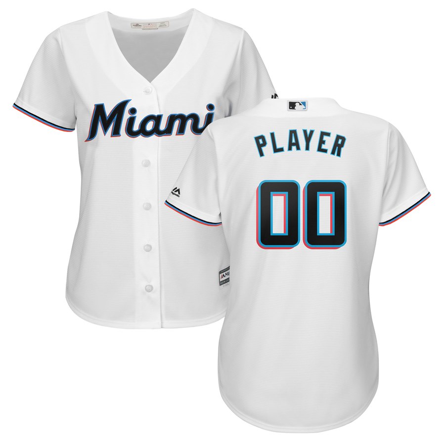 Marlins Personalized Women's Home 2019 Cool Base White MLB Jersey (S-3XL)
