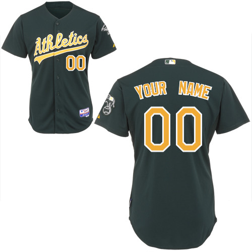 Athletics Personalized Authentic Grey Green Cool Base MLB Jersey (S-3XL)