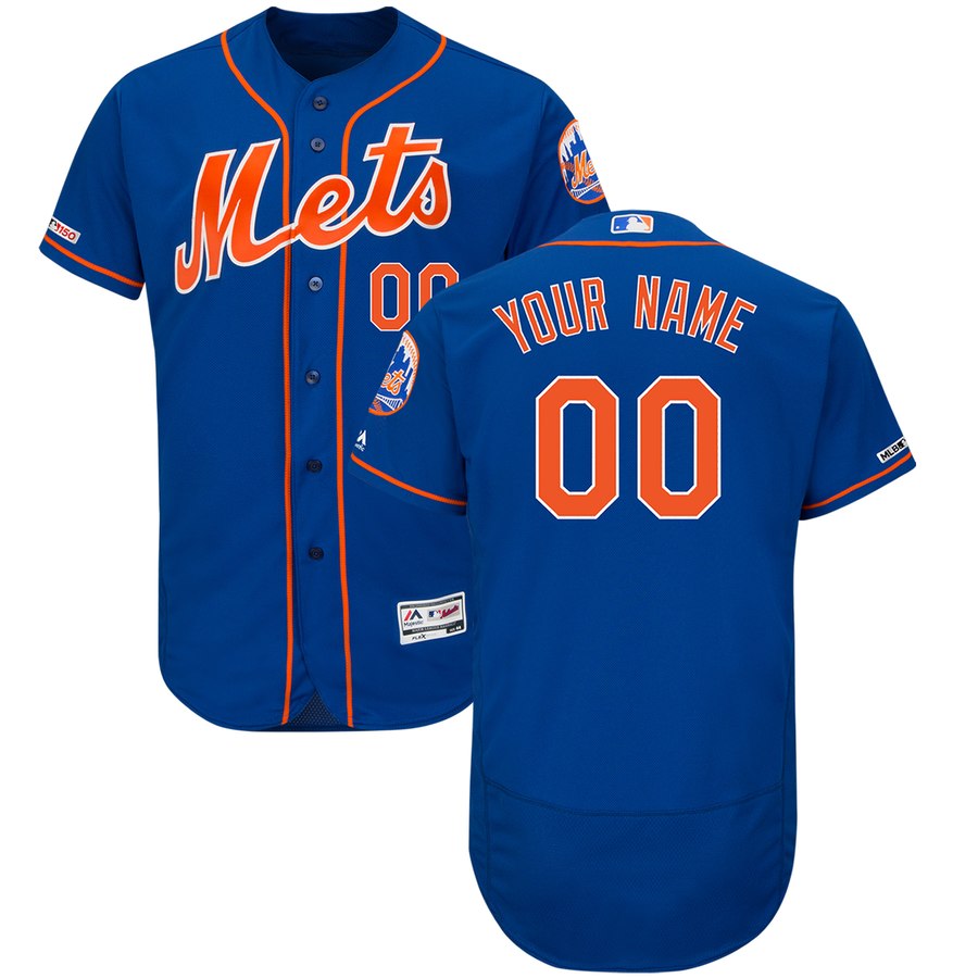 New York Mets Majestic Alternate Flex Base Authentic Collection Custom Jersey Royal