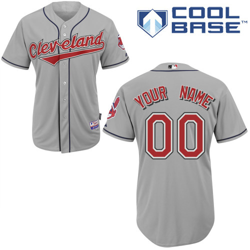 Indians Personalized Authentic Grey MLB Jersey (S-3XL)