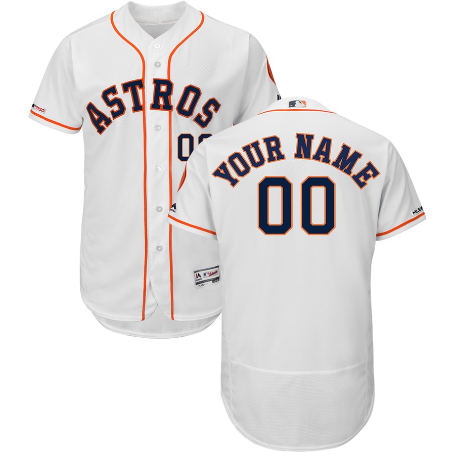 Houston Astros Majestic Home Flex Base Authentic Collection Custom Jersey White