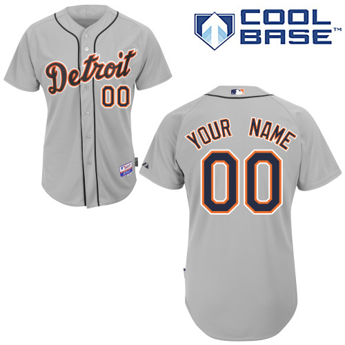 Tigers Personalized Authentic Grey MLB Jersey (S-3XL)