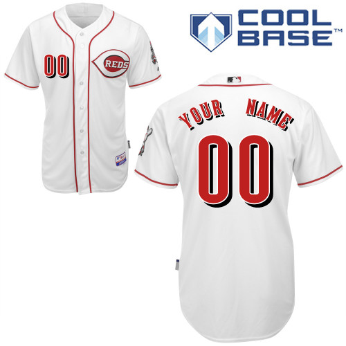 Reds Personalized Authentic White MLB Jersey (S-3XL)