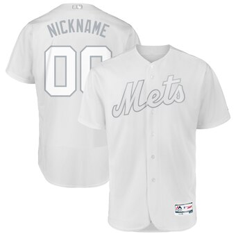 New York Mets Majestic 2019 Players' Weekend Flex Base Authentic Roster Custom Jersey White