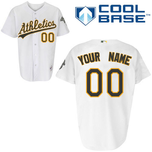 Athletics Personalized Authentic White Cool Base MLB Jersey (S-3XL)
