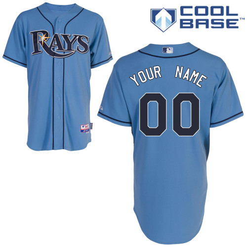 Rays Customized Authentic Light Blue Cool Base MLB Jersey (S-3XL)