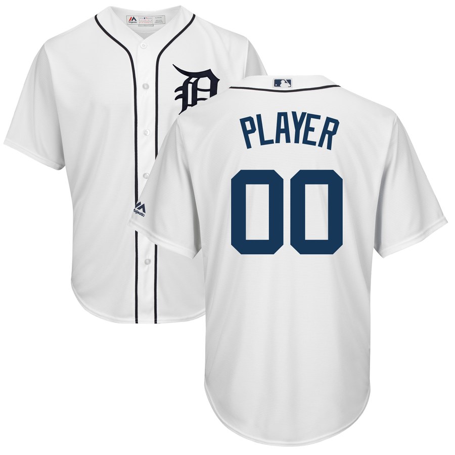 Detroit Tigers Majestic 2018 Home Cool Base Custom Jersey White