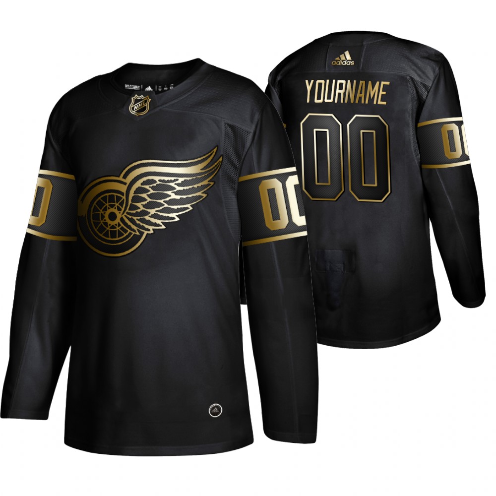 Adidas Red Wings Custom Men's 2019 Black Golden Edition Authentic Stitched NHL Jersey