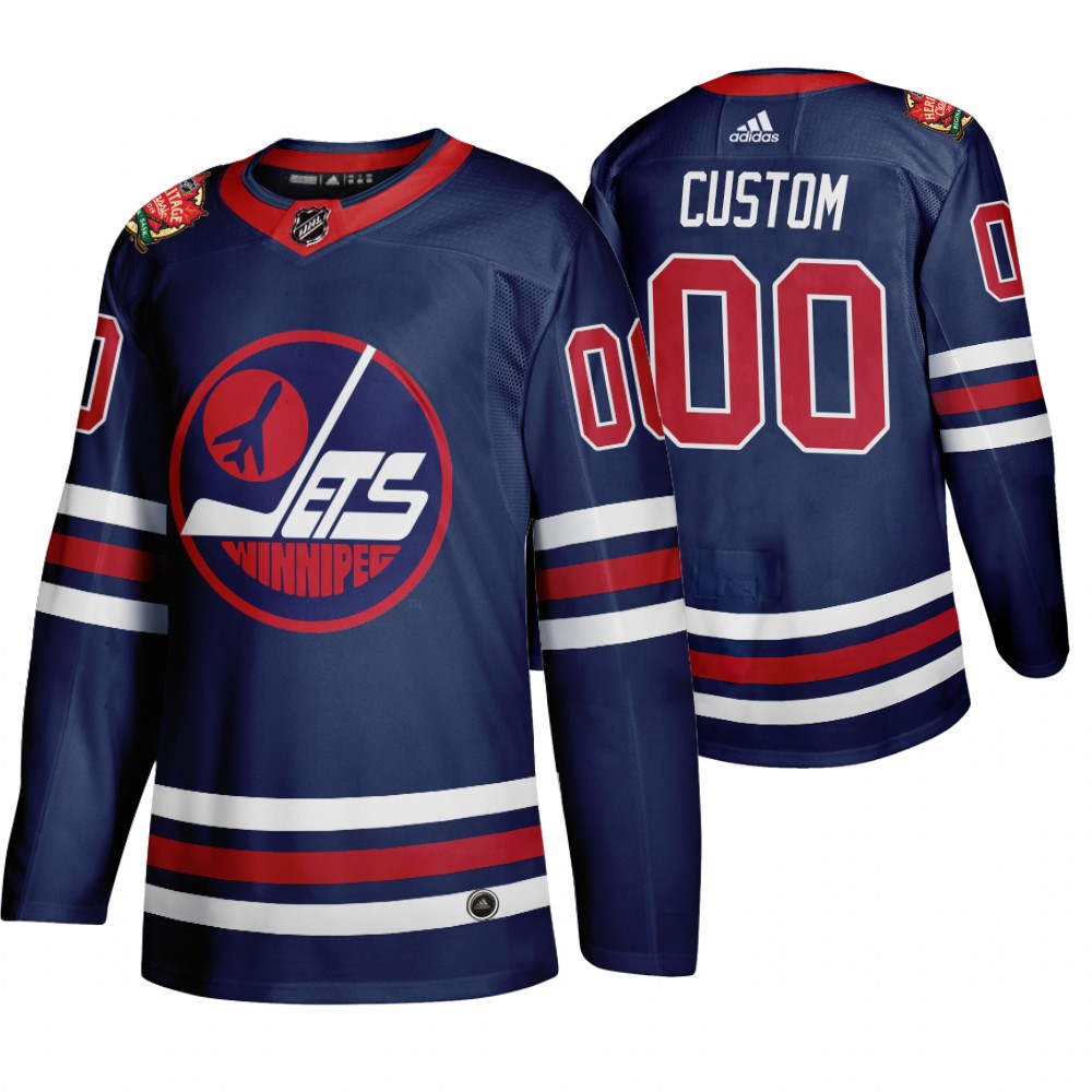 Winnipeg Jets Custom Men's 2019-20 Heritage Classic Wha Navy Stitched NHL Jersey