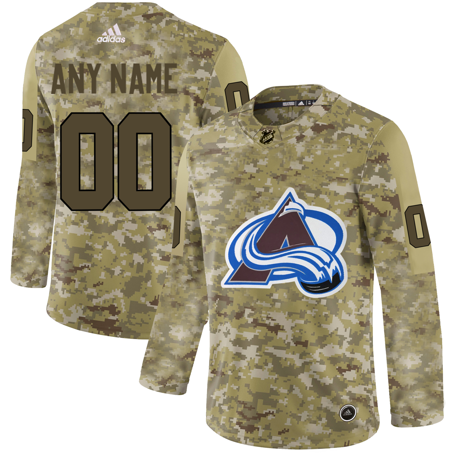 Men's Adidas Avalanche Personalized Camo Authentic NHL Jersey