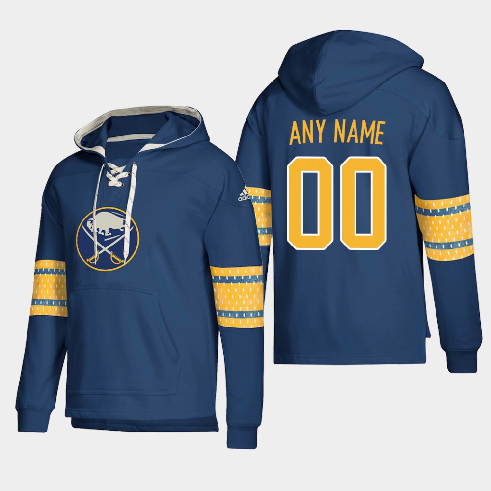 Buffalo Sabres Personalized Lace-Up Pullover Hoodie Navy