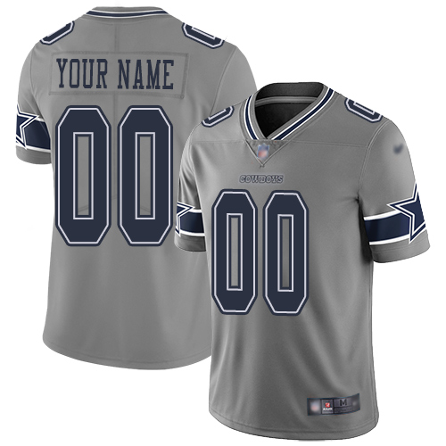 Nike Dallas Cowboys Customized Gray Men's Stitched NFL Limited Inverted Legend Jersey