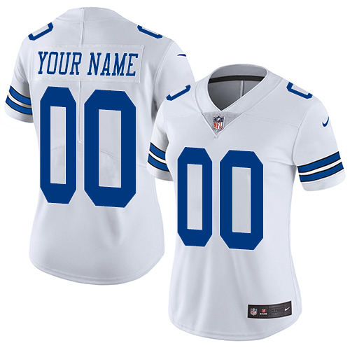 Nike Dallas Cowboys Customized White Stitched Vapor Untouchable Limited Women's NFL Jersey