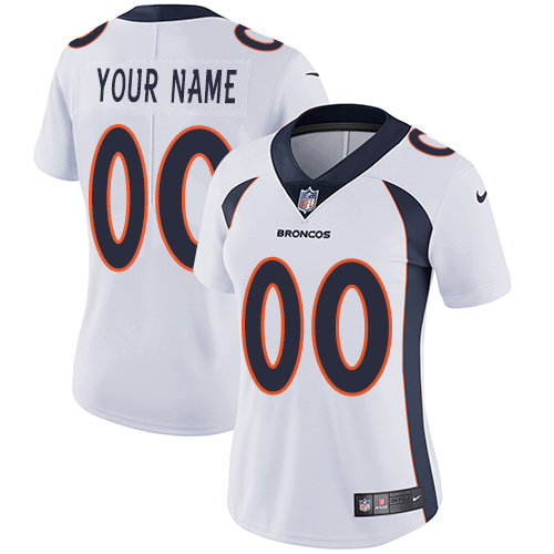 Nike Denver Broncos Customized White Stitched Vapor Untouchable Limited Women's NFL Jersey