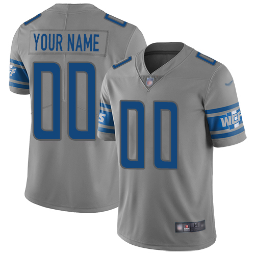 Nike Detroit Lions Customized Gray Men's Stitched NFL Limited Inverted Legend Jersey