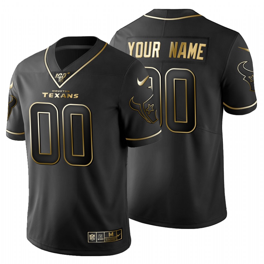Houston Texans ACTIVE PLAYER Custom Men's Nike Black Golden Limited NFL 100 Jersey