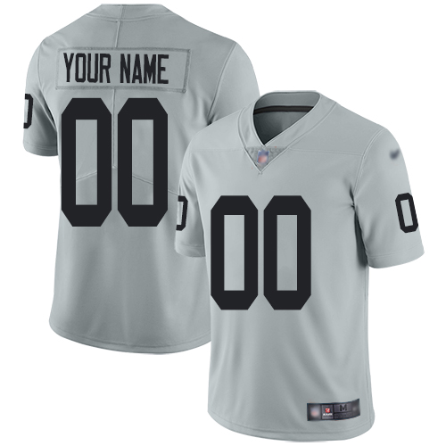 Nike Las Vegas Raiders Customized Silver Men's Stitched NFL Limited Inverted Legend Jersey
