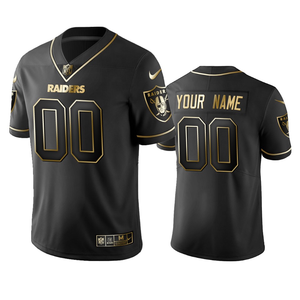Raiders ACTIVE PLAYER Custom Men's Stitched NFL Vapor Untouchable Limited Black Golden Jersey