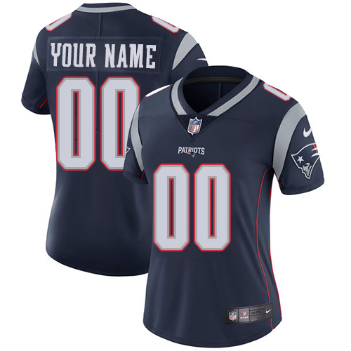 Nike New England Patriots Customized Navy Blue Team Color Stitched Vapor Untouchable Limited Women's NFL Jersey