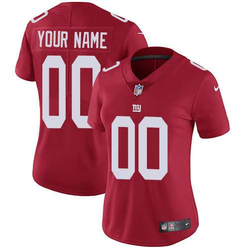 Nike New York Giants Customized Red Alternate Stitched Vapor Untouchable Limited Women's NFL Jersey