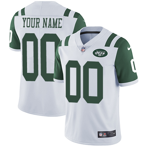 Nike New York Jets Customized White Stitched Vapor Untouchable Limited Men's NFL Jersey