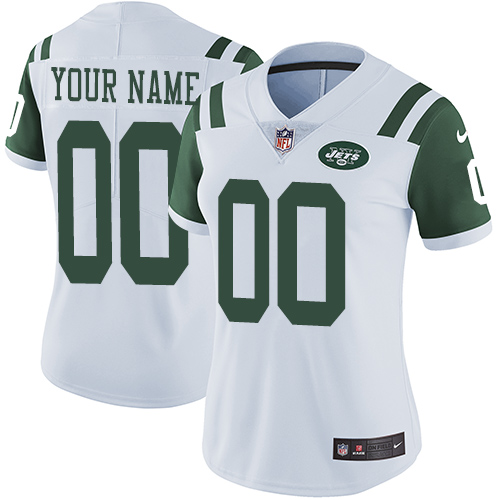 Nike New York Jets Customized White Stitched Vapor Untouchable Limited Women's NFL Jersey