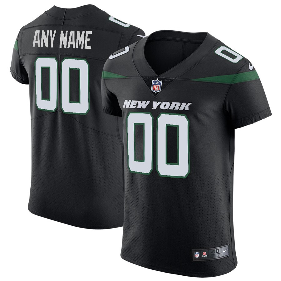 Nike New York Jets Customized Stealth Black Stitched Vapor Untouchable Elite Men's NFL Jersey