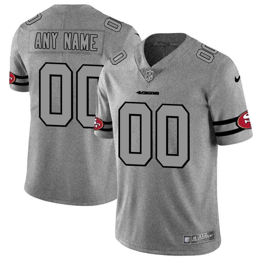 San Francisco 49ers Custom Men's Nike Gray Gridiron II Vapor Untouchable Limited NFL Jersey