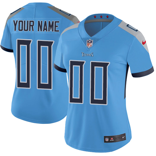 Nike Tennessee Titans Customized Light Blue Team Color Stitched Vapor Untouchable Limited Women's NFL Jersey