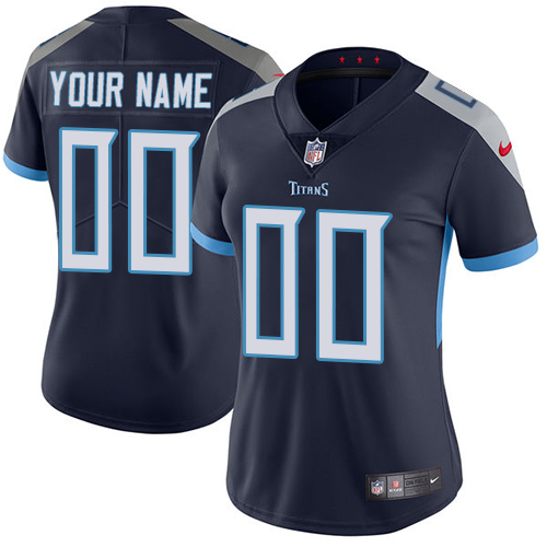 Nike Tennessee Titans Customized Navy Blue Alternate Stitched Vapor Untouchable Limited Women's NFL Jersey