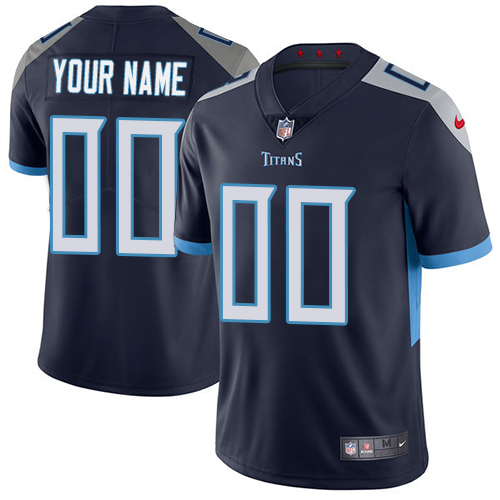 Nike Tennessee Titans Customized Navy Blue Alternate Stitched Vapor Untouchable Limited Men's NFL Jersey