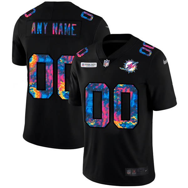 Men's Miami Dolphins Black 2020 Customize Crucial Catch Limited Stitched Jersey