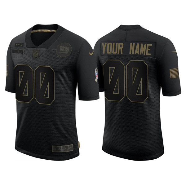 Men's New York Giants Black 2020 Customize Salute To Service Limited Stitched Jersey