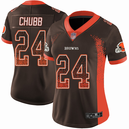 Women's Cleveland Browns ACTIVE PLAYER Custom Limited Rush Drift Fashion Stitched Jersey