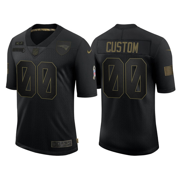 Men's New England Patriots Black 2020 Customize Salute To Service Limited Stitched Jersey