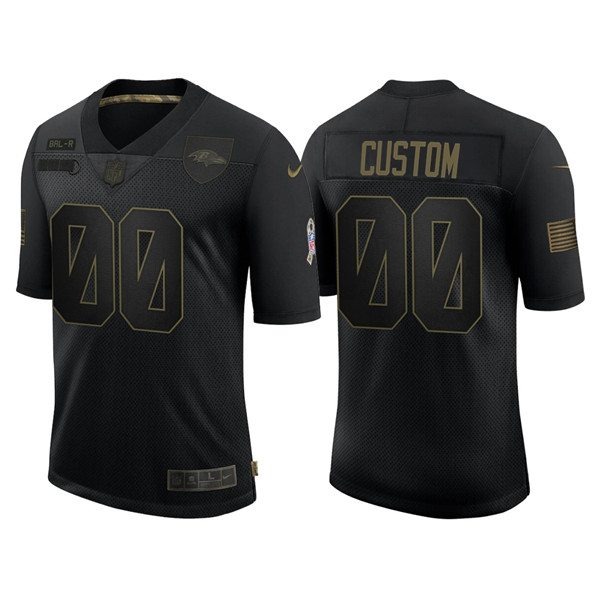 Men's Baltimore Ravens Black 2020 Customize Salute To Service Limited Stitched Jersey