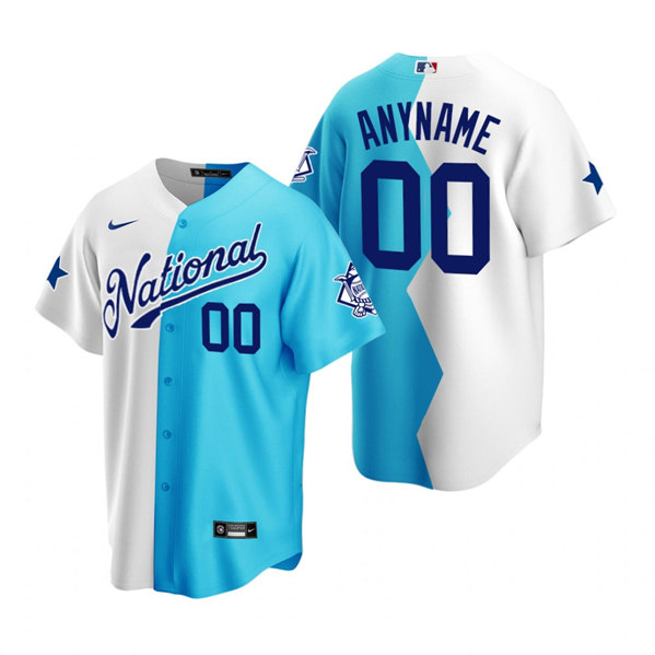 Men's National League Customized 2022 All-Star White/Teal Split Cool Base Stitched Jersey