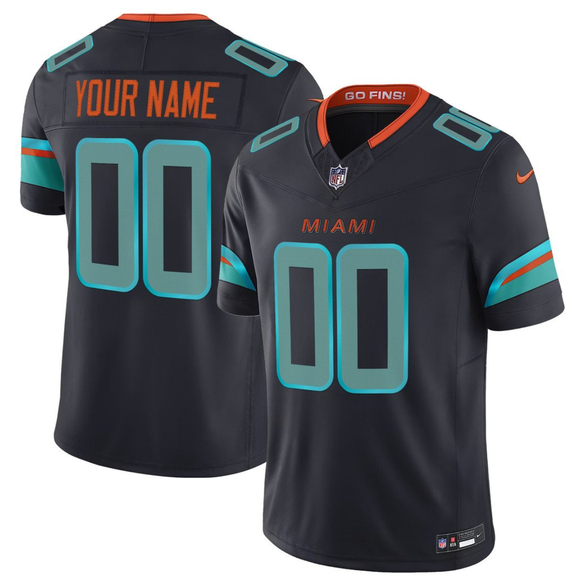 Women's Miami Dolphins Active Players Custom Black 2025 F.U.S.E. “Rivalries” Vapor Untouchable Stitched Jersey(Run Small)