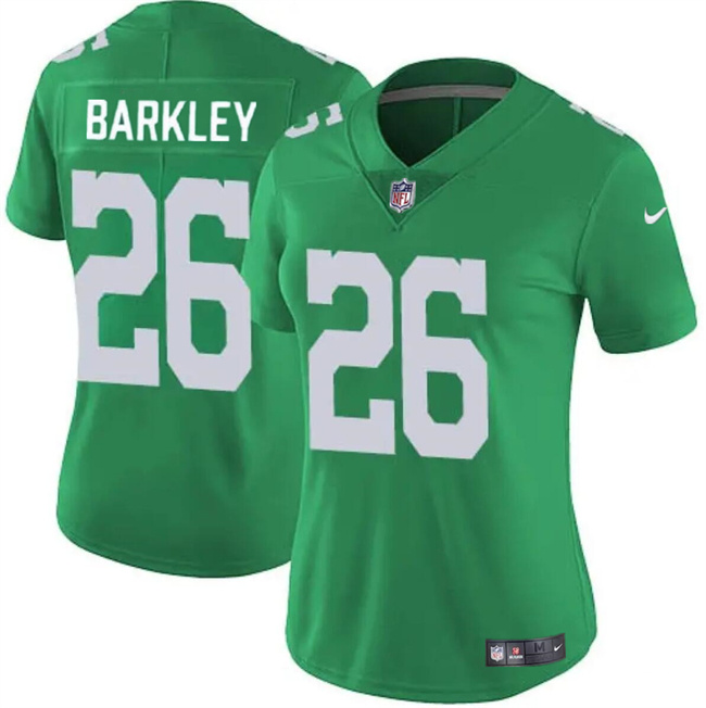 Women's Philadelphia Eagles #26 Saquon Barkley Kelly Green Vapor Untouchable Limited Stitched Football Jersey(Run Small)