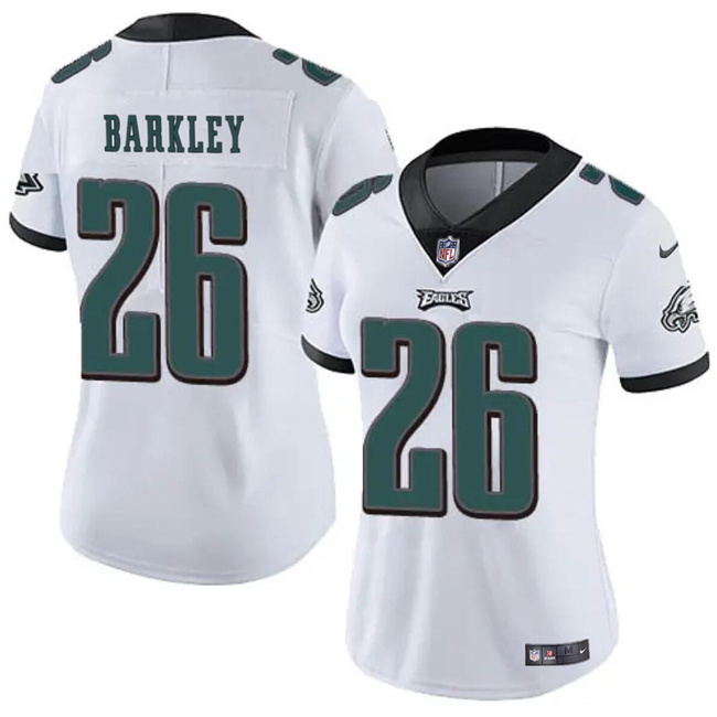Women's Philadelphia Eagles #26 Saquon Barkley White Vapor Untouchable Limited Stitched Football Jersey(Run Small)