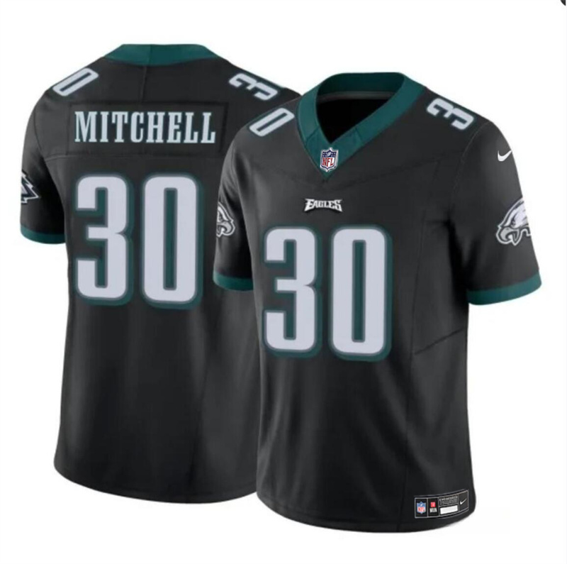 Youth Philadelphia Eagles #30 Quinyon Mitchell Black 2024 Draft F.U.S.E Vapor Untouchable Limited Stitched Football Jersey