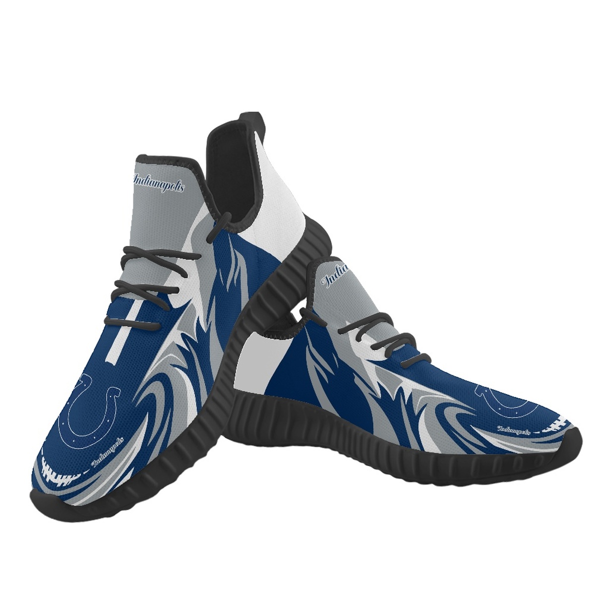 Men's Indianapolis Colts Mesh Knit Sneakers/Shoes 011