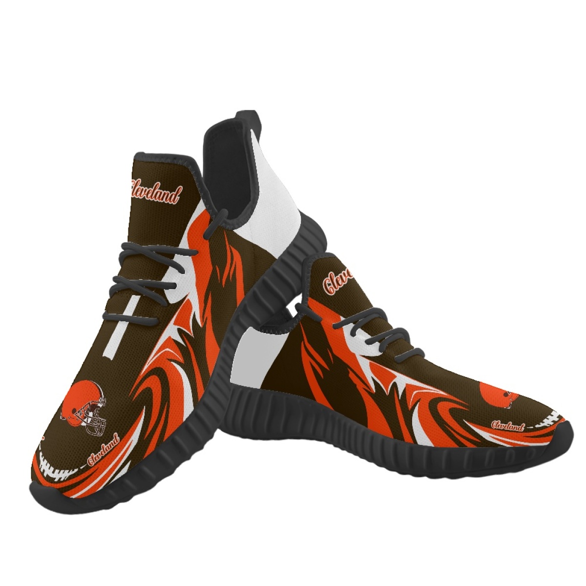 Men's Cleveland Browns Mesh Knit Sneakers/Shoes 0011